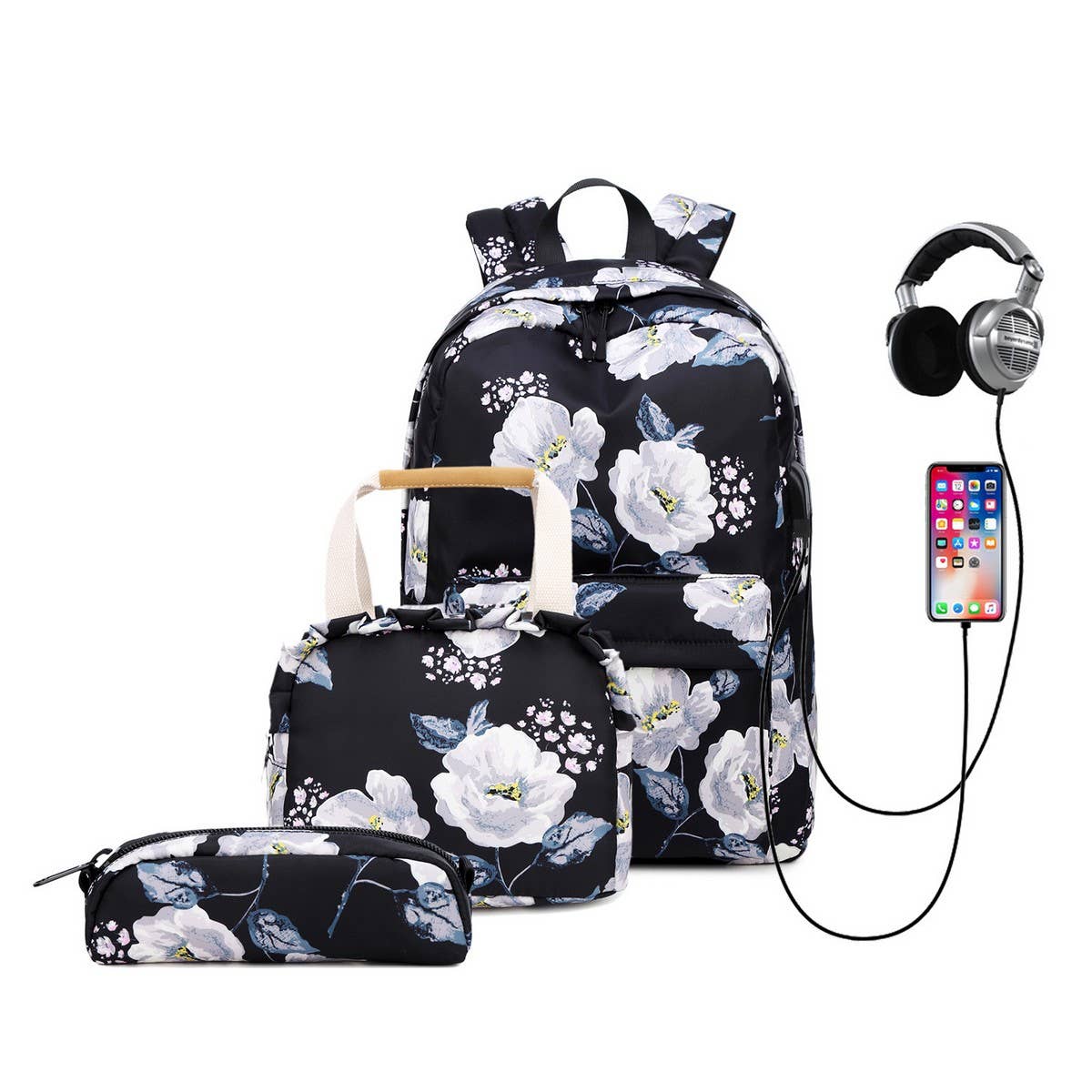 BACKPACKS FOR SCHOOL FLORAL OXFORD LARGE CAPACITY_CWAB5512