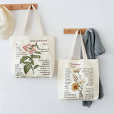 Vintage Cotton Canvas Shoulder Tote For Women_Cwab5619