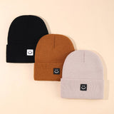 CHILDRENS SMILEY BABY ALL MATCH CUTE KNITTED HAT_CWAH1749