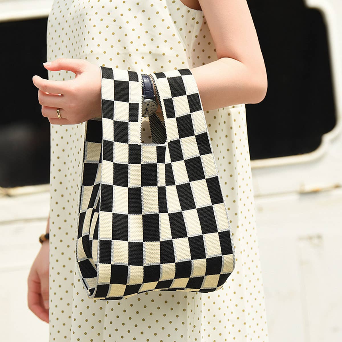 SMILING FACE PATTERN CROCHET HOBO HANDBAG PURSE_CWAB0883