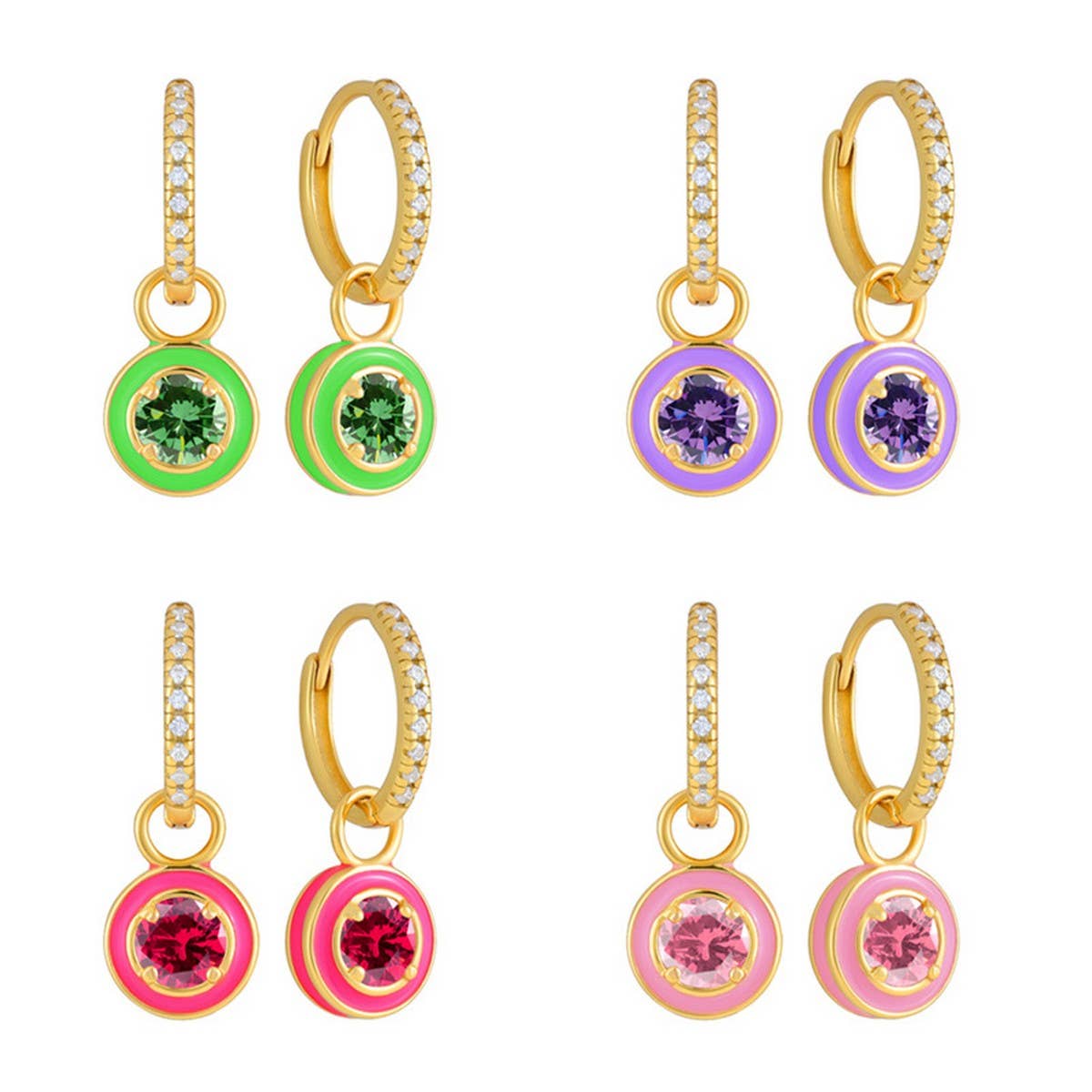 ROUND OIL DROP COLORFUL CREATIVE EARRINGS_CWAJE1752