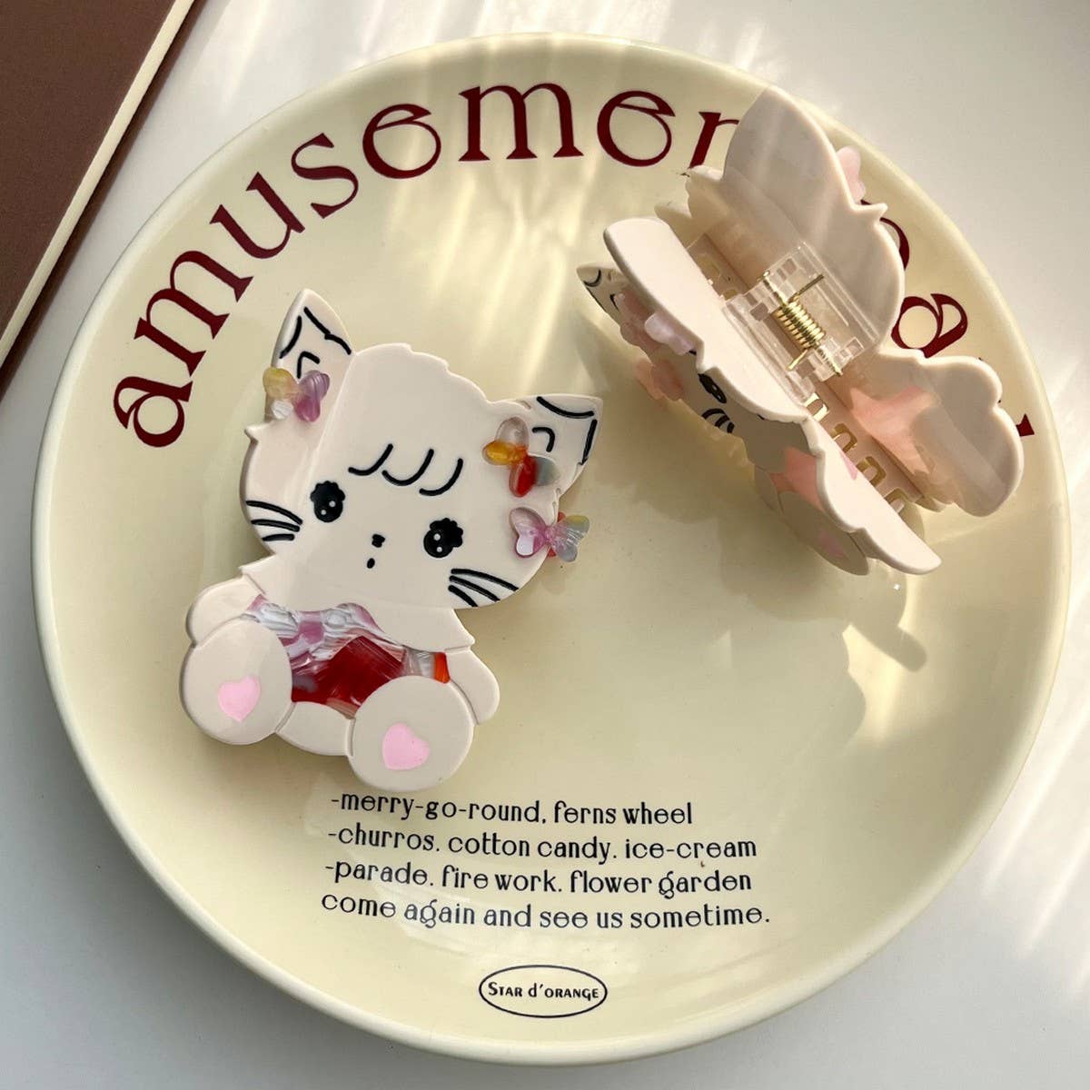 CUTE ACETATE CAT CLAW CLIP MEDIUM HAIR ACCESSORY_CWAHA5887