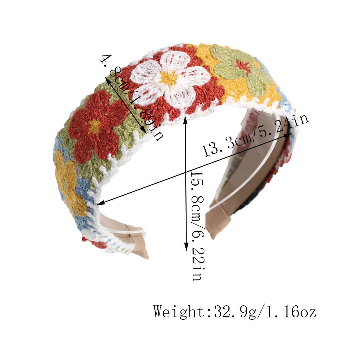 PASTORAL STYLE KNITTED FLOWER BRAIDED HEADBAND_CWAHA2261