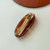 Marble Pattern Oval Resin Hair Barrettes For Women_Cwaha0753