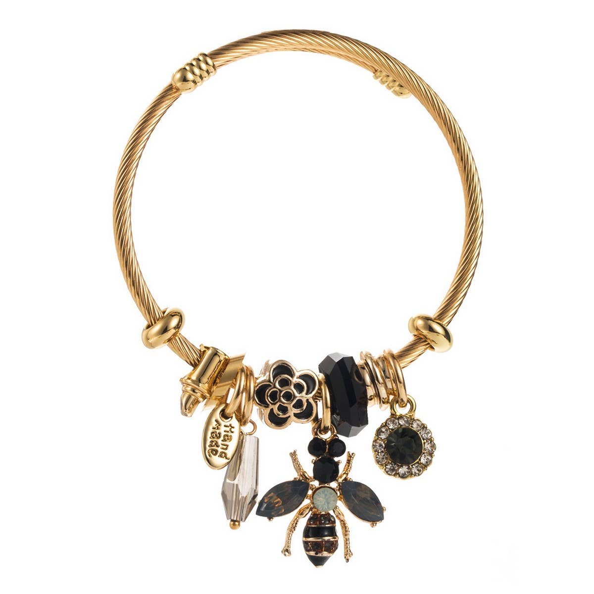 NEW STAINLESS STEEL BRACELET WITH BEE CHARM_CWMM8483