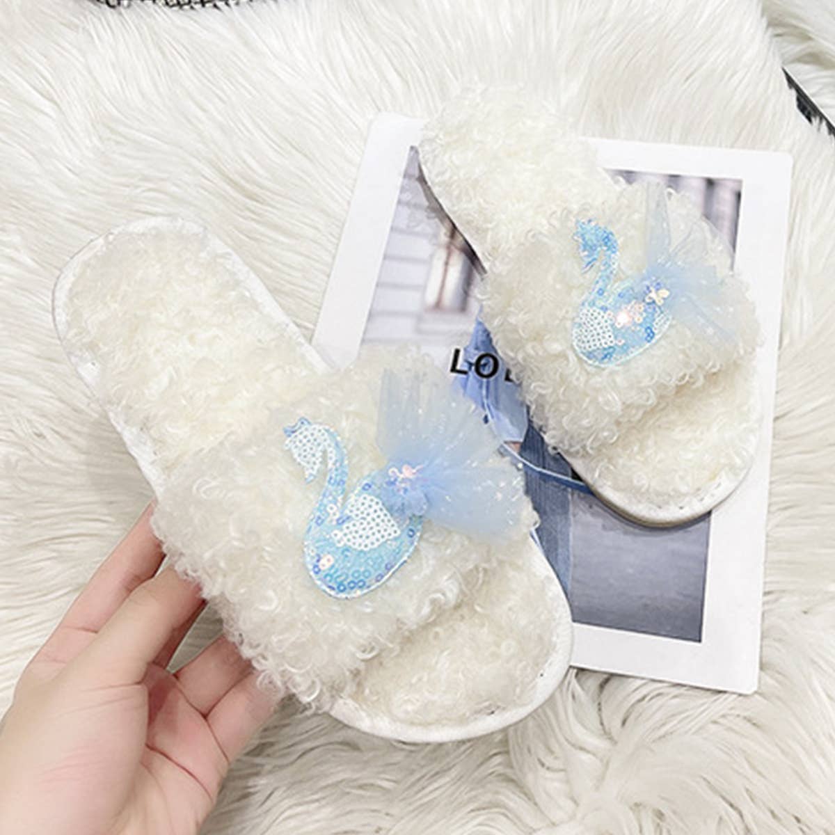 HOMEN LEISURE ROLL PLUSH OPEN TOED SLIPPERS_CWSHS0366