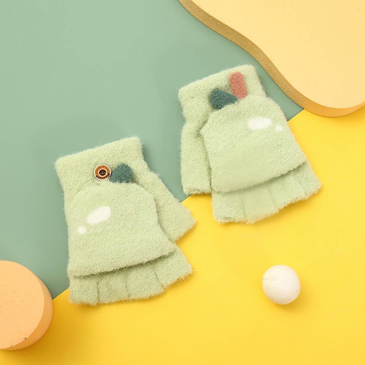 BABY HALF FINGER FLIP WRITING WARM GLOVES_CWAG0158