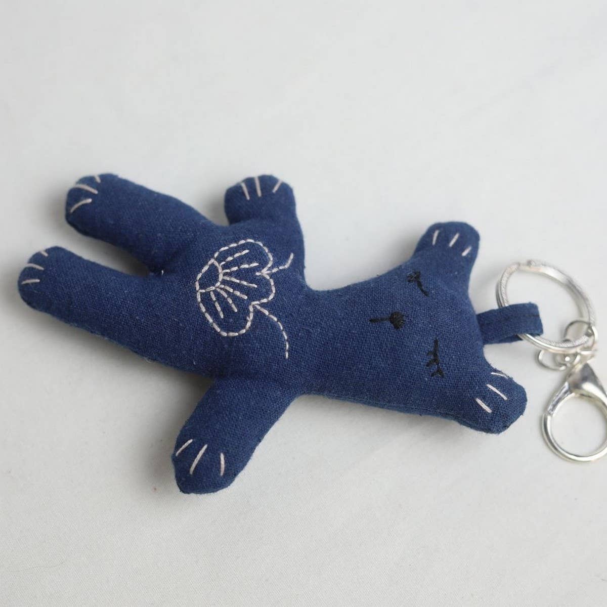 EMBROIDERED INDIGO BEAR PLUSH CHARM_CWMM6000