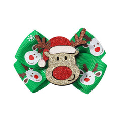 GLITTER REINDEER BOW HAIR CLIP FOR GIRLS_CWAHA6696