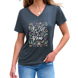 V-Neck Be Still Know Short-Sleeved T-Shirt