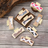 HORSE HEAD PATTERN LEATHER WESTERN HAIR CLAW CLIPS_CWASC1633