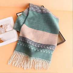 Winter Plaid Colorblock Tassel Scarf Wrap Unisex_Cwasc03273