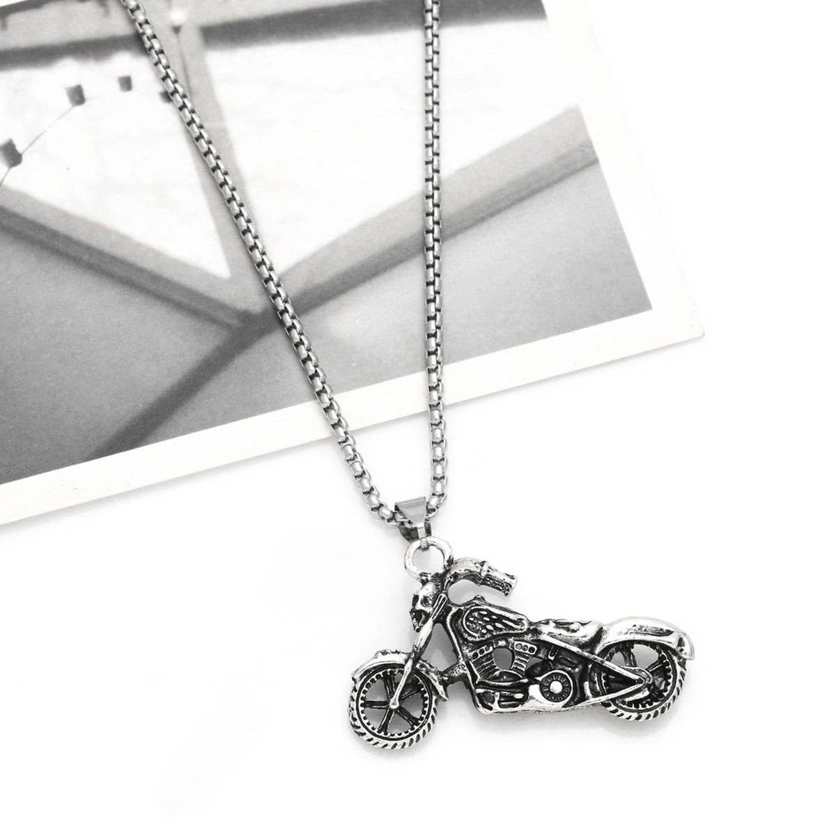 HIP HOP MOTORCYCLE PENDANT NECKLACE_CWAJE0970