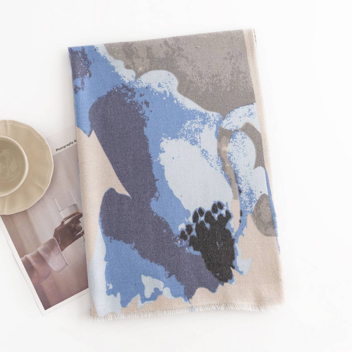 FLORAL PRINT FAUX CASHMERE SCARF FOR WOMEN_CWASC0436