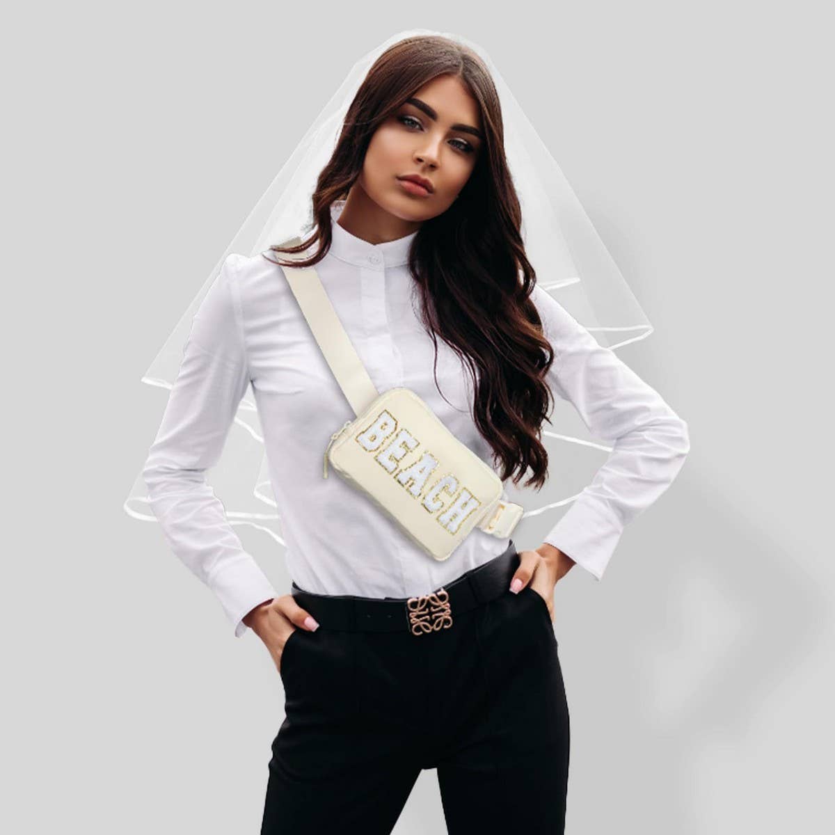 NYLON BRIDE BELT BAG ADJUSTABLE SLING FOR TRAVEL_CUAB0282