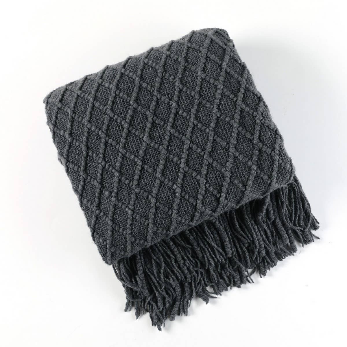 KNITTED SOLID COLOR SOFA BLANKET SHAWL BLANKET_CWMM0188
