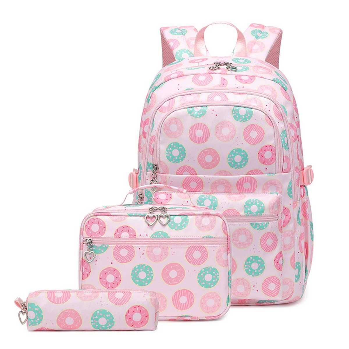 BACKPACKS FOR SCHOOL DONUT 3 PIECE SET GIRLS_CWAB5458