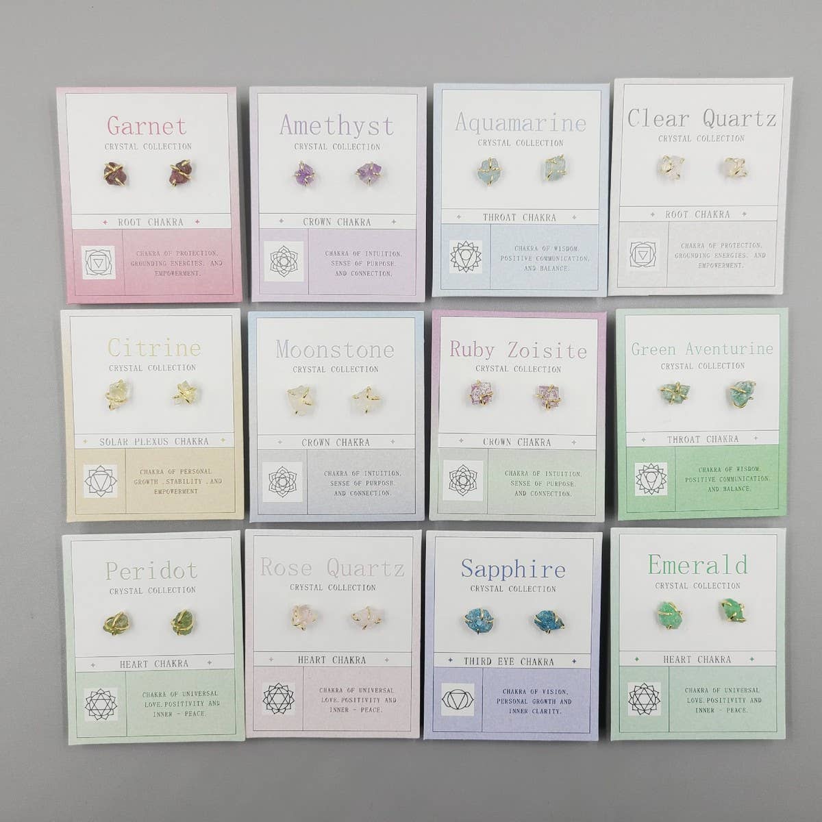 NATURAL STONE FOUR CLAW EARRINGS_CWAJE1070