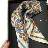 100% SILK FLORAL SCARF SQUARE VERSATILE GIFT_CWASC0544