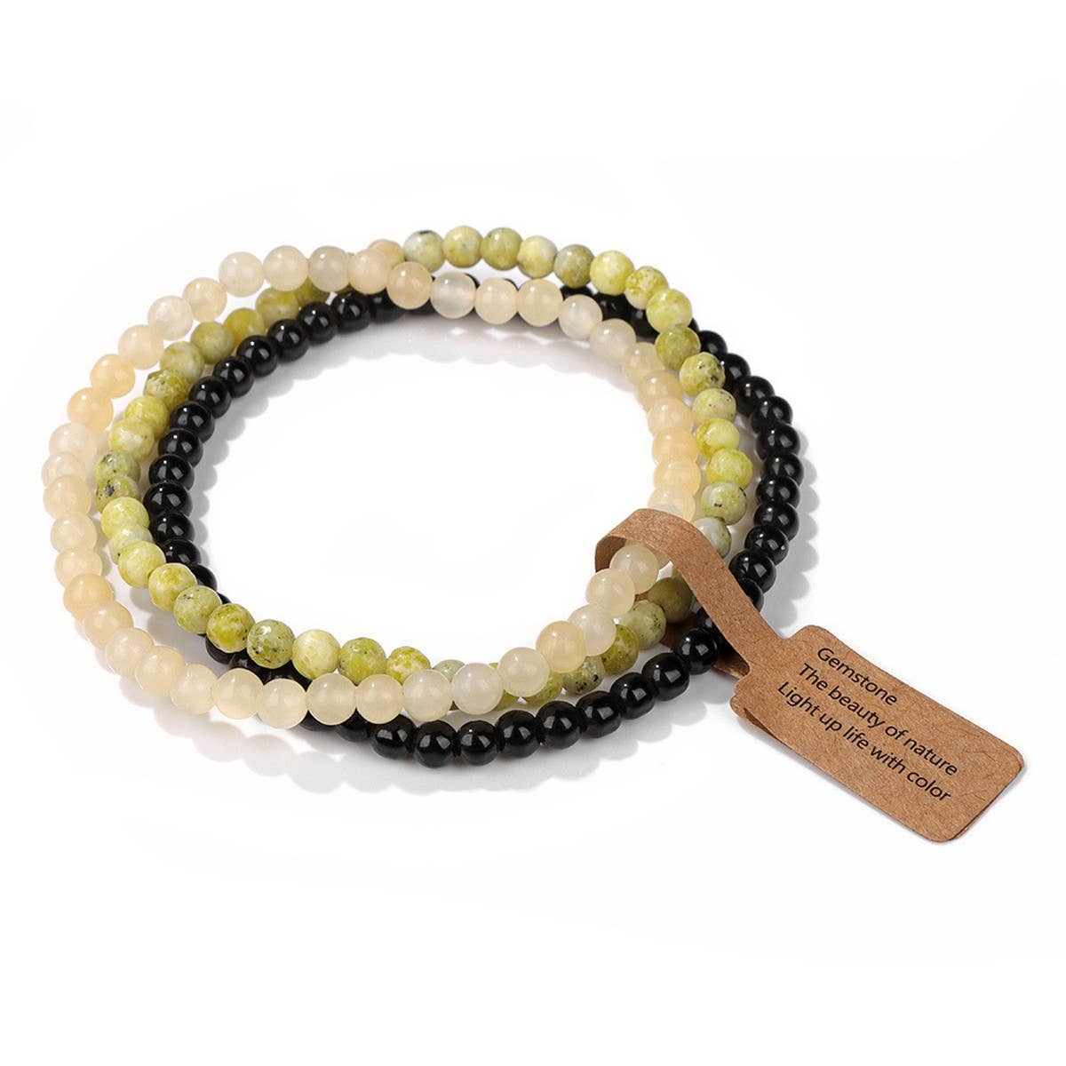 Cwaje4295_Natural Stone Beads Vintage Bracelet