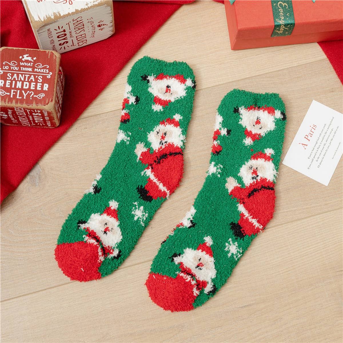 CHRISTMAS SOFT PLUSH SOCKS_CWMS0624