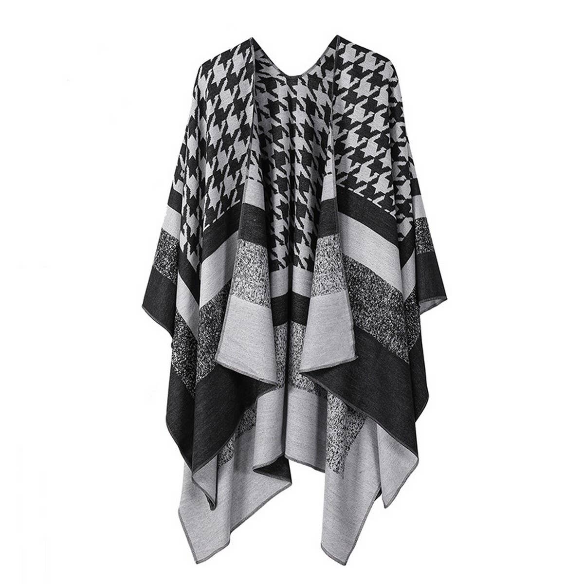 SOLID COLOR DOUBLE SIDED CAPE SHAWL OUTER CAPE_CWASC2132
