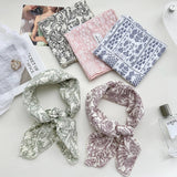 Floral Cotton Linen Square Scarf For Women_Cwasc1413