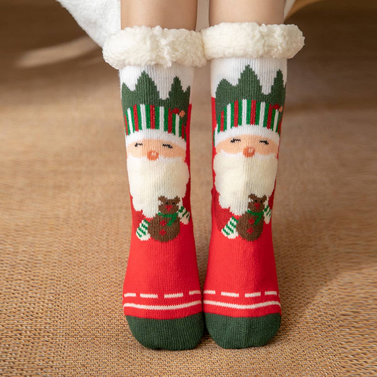 CHRISTMAS BELL FUZZY INDOOR SLIPPER SHOES_CWMS0728