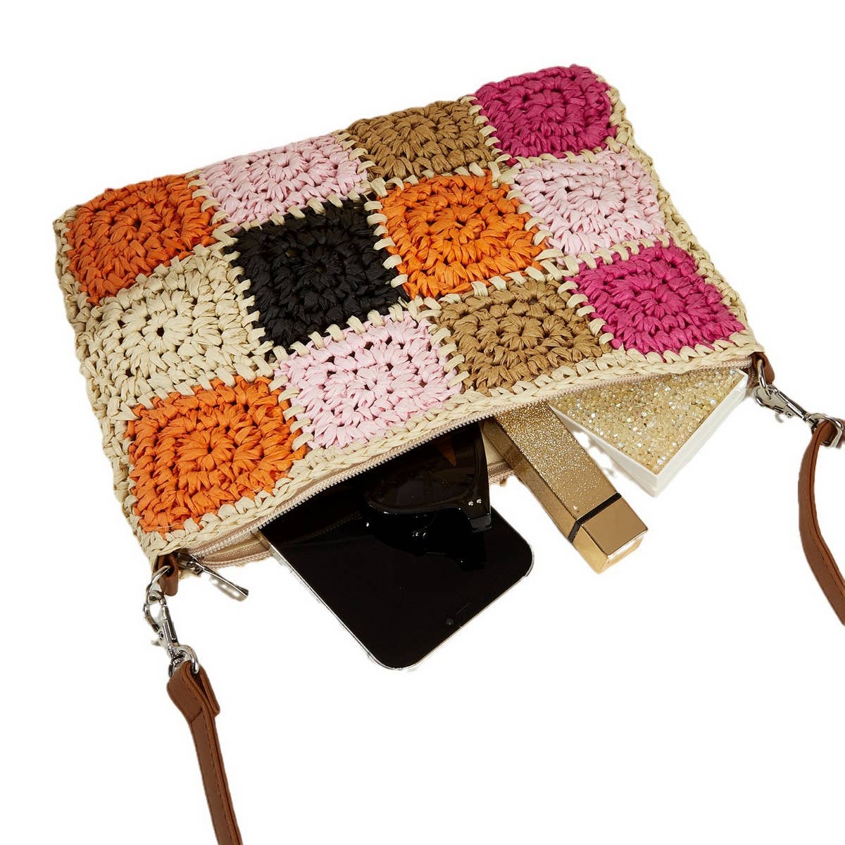 Women New Crochet Beach Straw Bag_Cwab1967