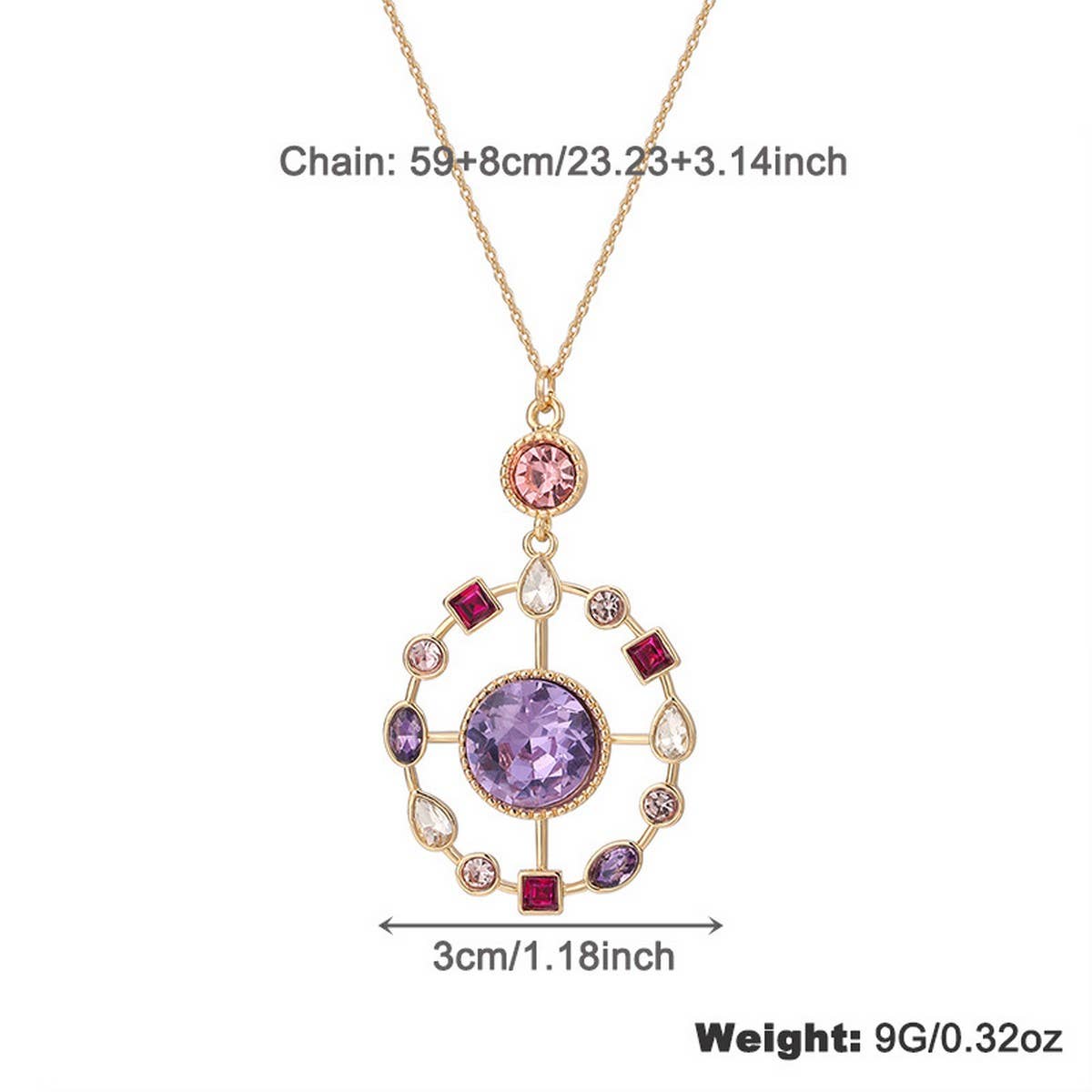 Womens Fashion Colored Rhinestone Necklace