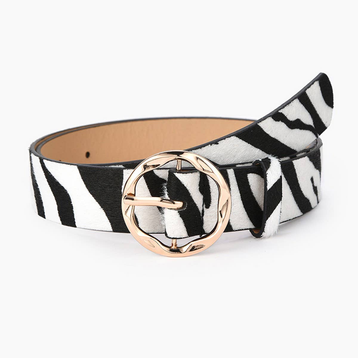 Cwabe0384_Snake Print Leopard Zebra Print Milk Print Belt