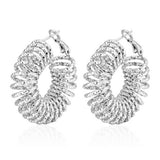 18K GOLD BRAIDED FILIGREE CHUNKY HOOP EARRINGS_CWAJE0559