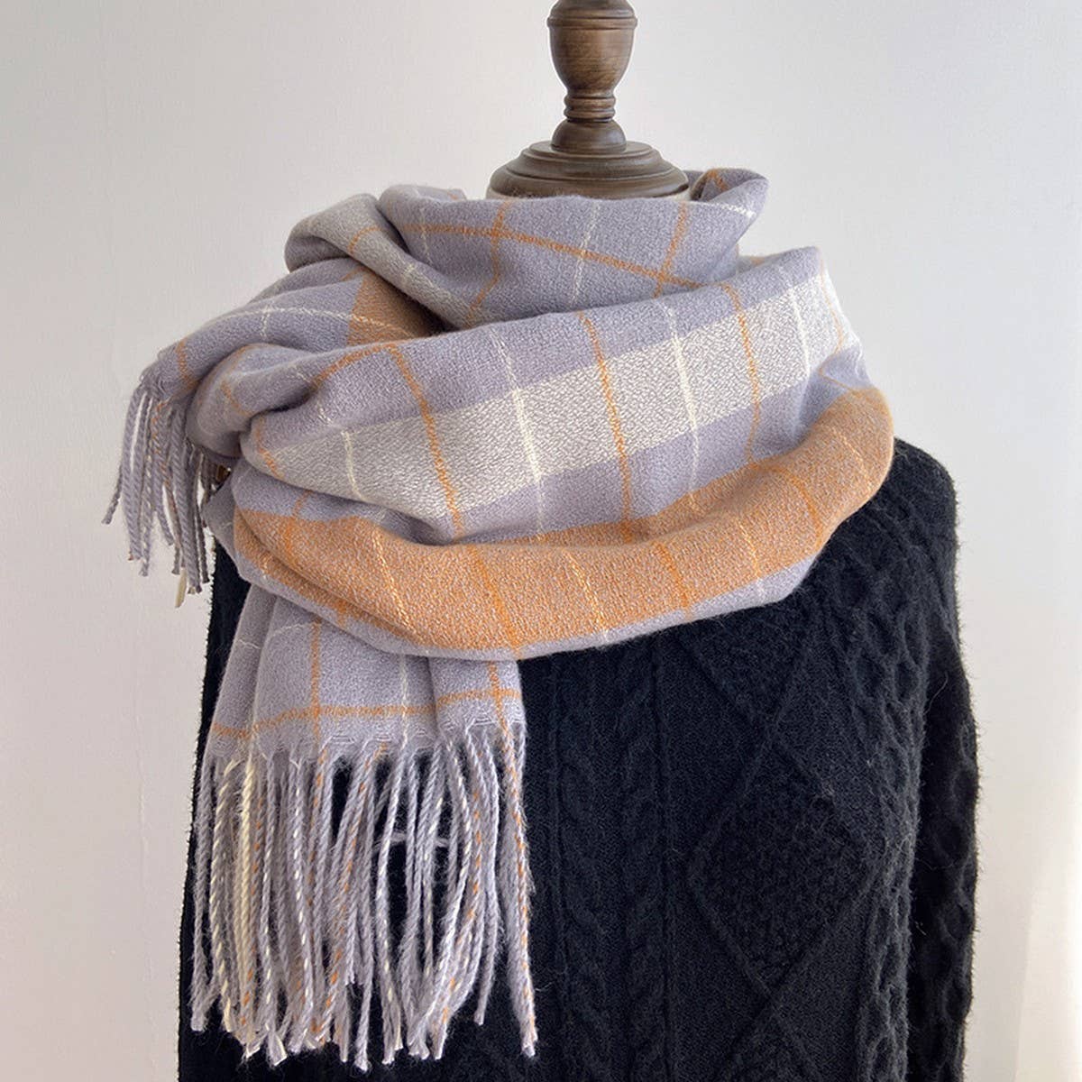 PLAID SCARF SHAWL CLASSIC TARTAN WINTER WRAP_CWASC1455