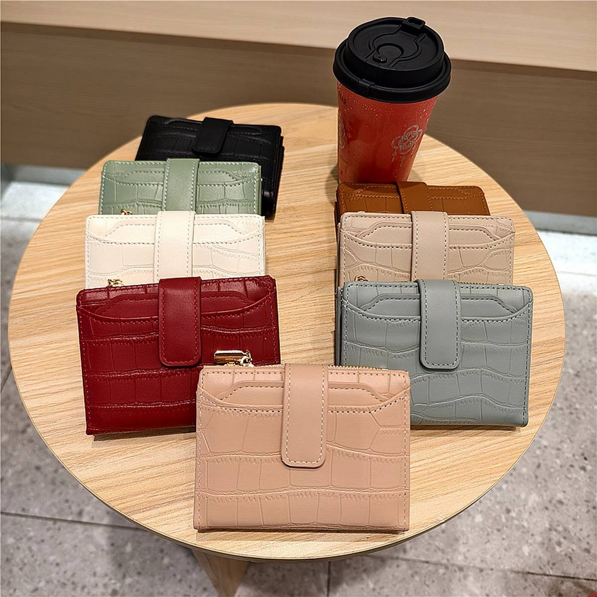 Stone Pattern Bifold Foldable Leather Wallet_Cwab06206