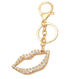 LIPS PENDANT METAL KEYCHAIN WITH DIAMOND BEZEL_CWAJE0960