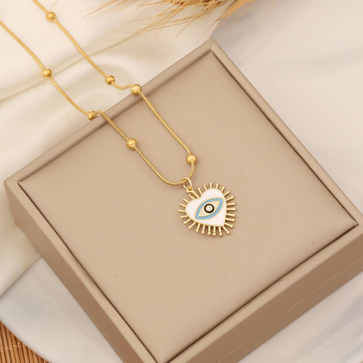 FASHION NATURAL STONE EYE PENDANT NECKLACE_CWAJE0638
