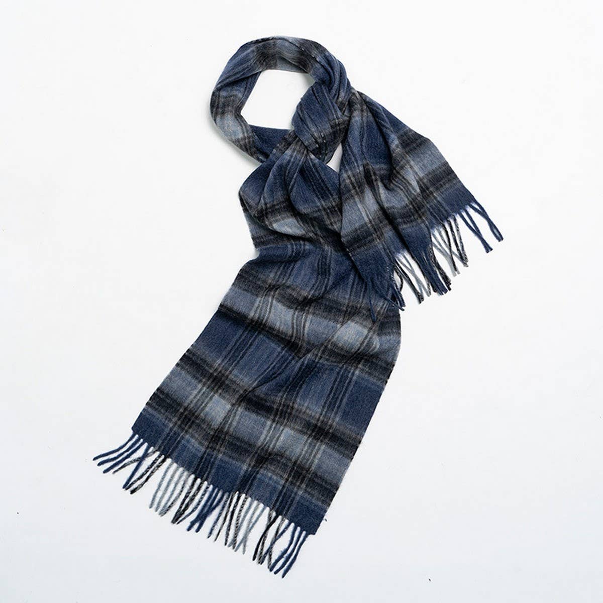 NORDIC PLAID WOOL SCARF WARM WINTER COUPLE WRAP_CWASC2357
