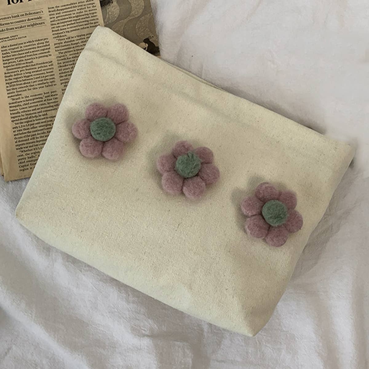 THREE DIMENSIONAL FLOWER CARRY ON COSMETIC BAG_CWAB2145