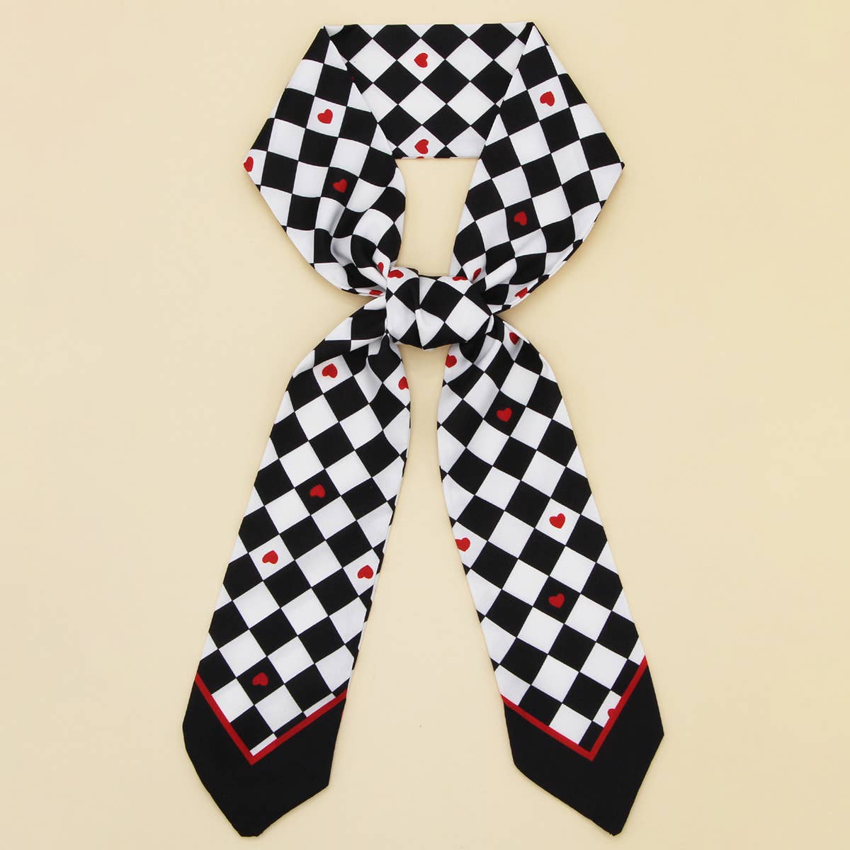 FLORAL LETTER RIBBON SCARF FOR HAIR AND BAG_CWASC0097