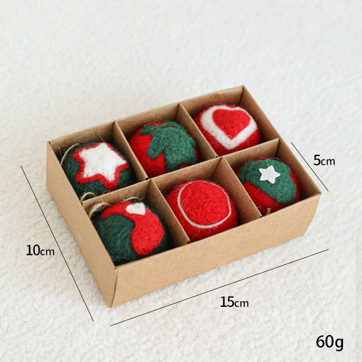 Wool Felt Snowflake Balls Xmas Tree Decor Set_Cwmm9784