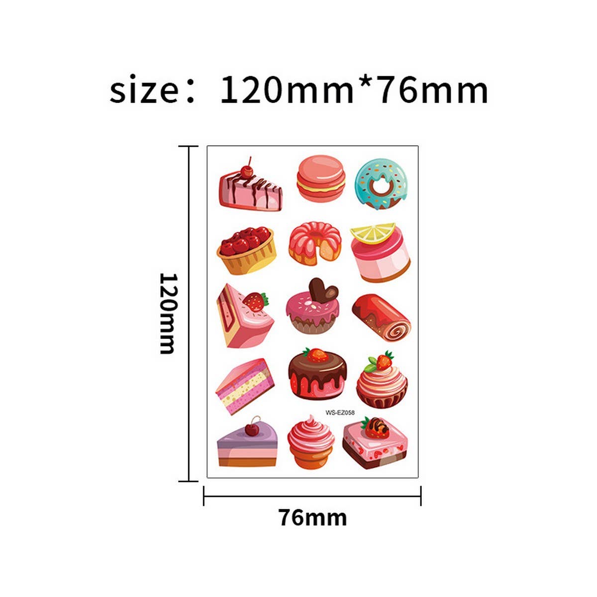 FOODIE TATTOO STICKERS BURGER CAKE CANDLES_CWMM8396