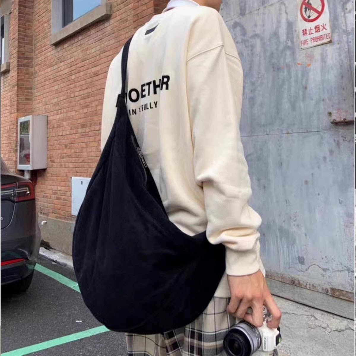 CANVAS DUMPLING BAG CROSSBODY SHOULDER BAG_CWAB4104