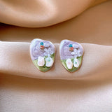 MONET GARDEN OIL PAINTING STYLE EARRINGS_CWAJE2325