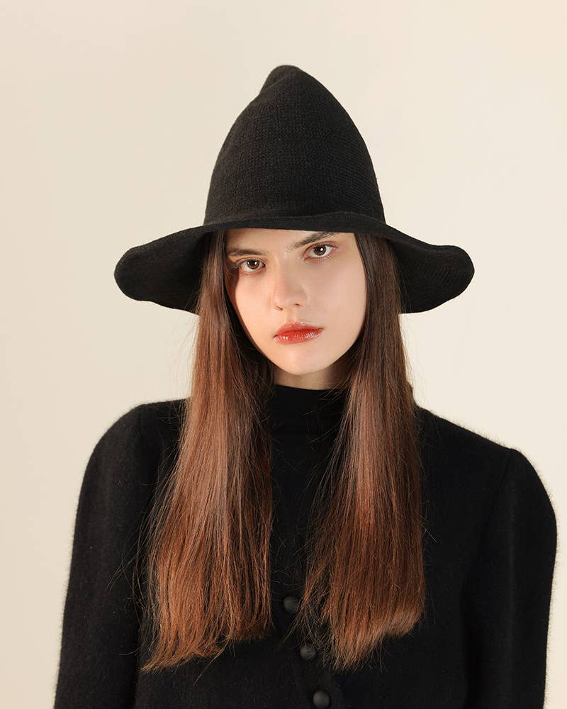 Halloween Character Wool Wizard Hat With Big Brim