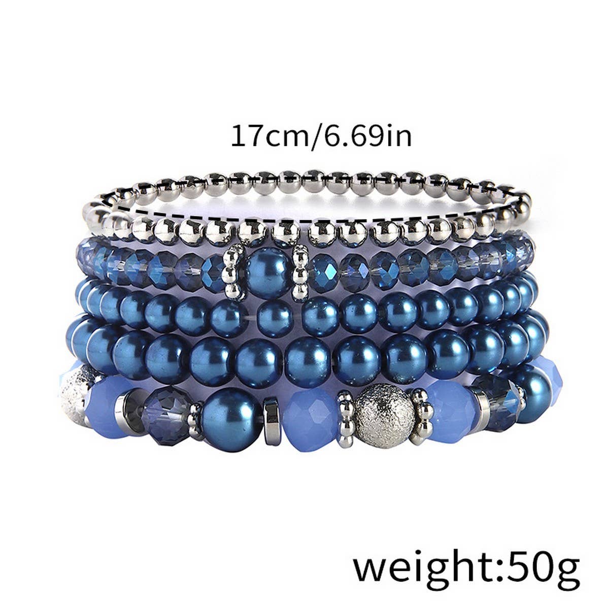 SIMPLE CRYSTAL BEADED STRETCH BRACELET SET_CWMM3529