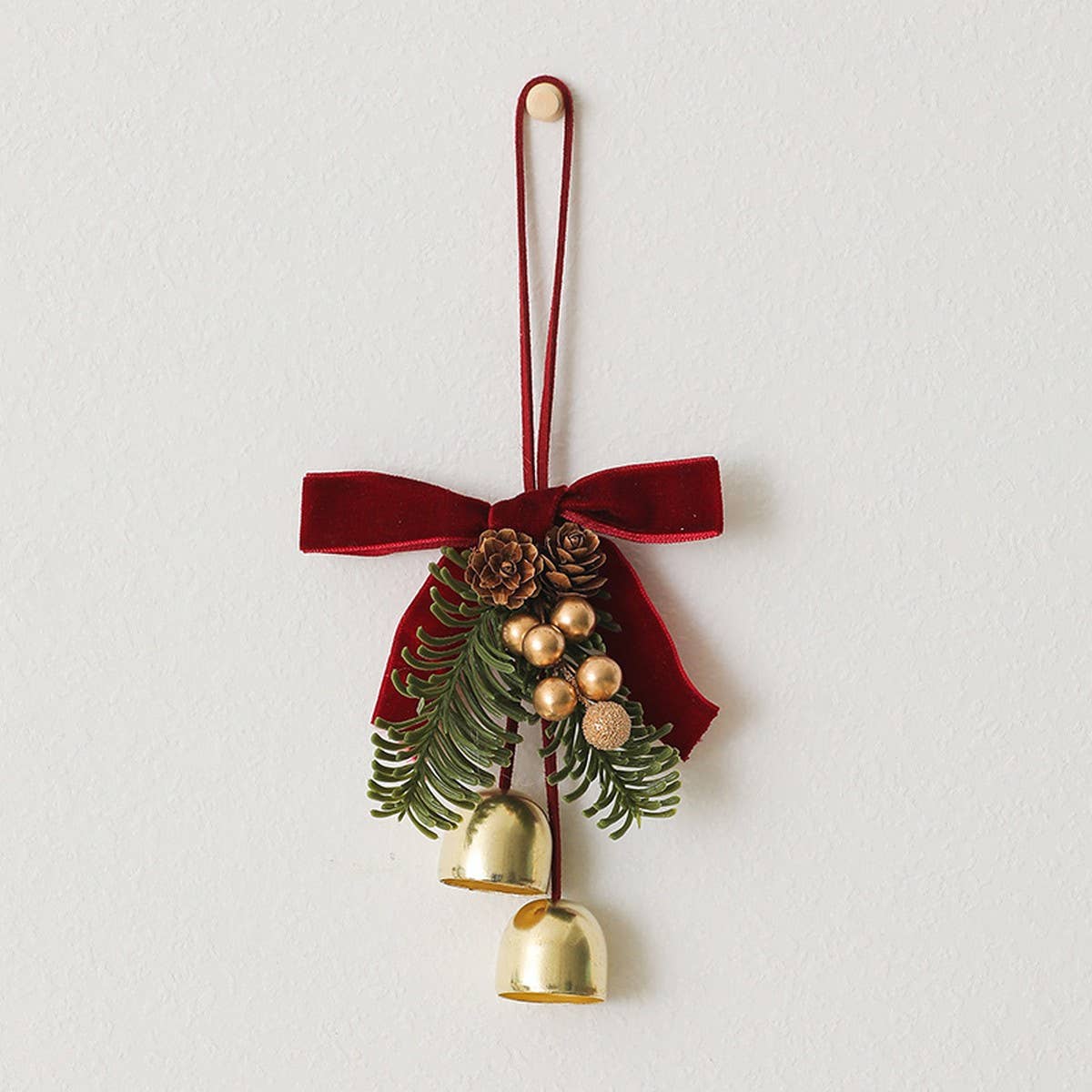 Pinecone Bell Xmas Wreath Hanging Decor_Cwmm10584