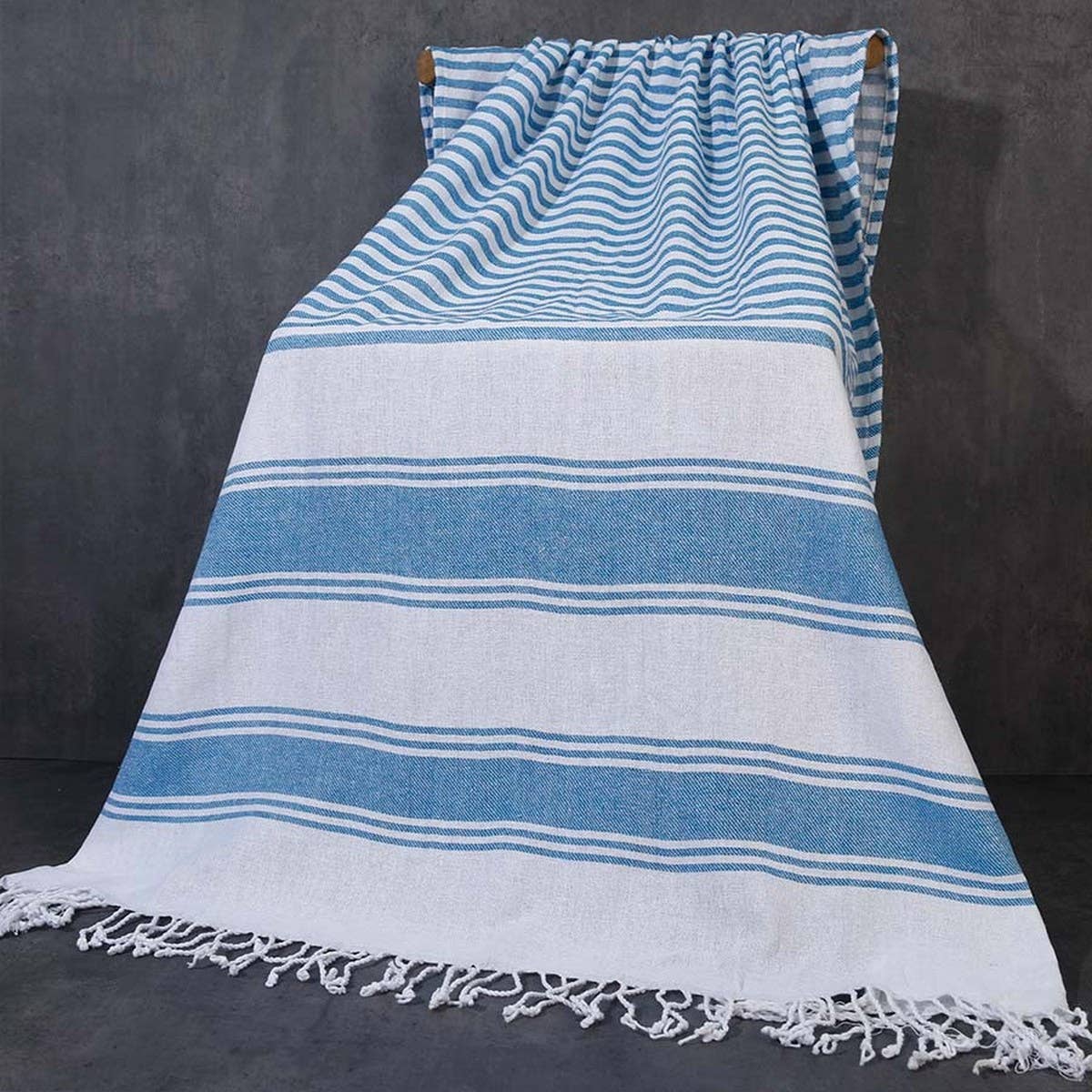 Wide Stripe Tassel Towel Turkish Cotton Beach Wrap_Cwmm7669