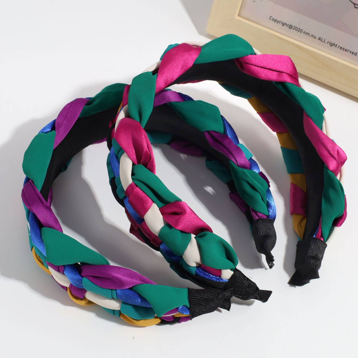 BOHEMIAN WIDE BRIMMED COLORFUL TWIST HEADBAND_CWAHA2193