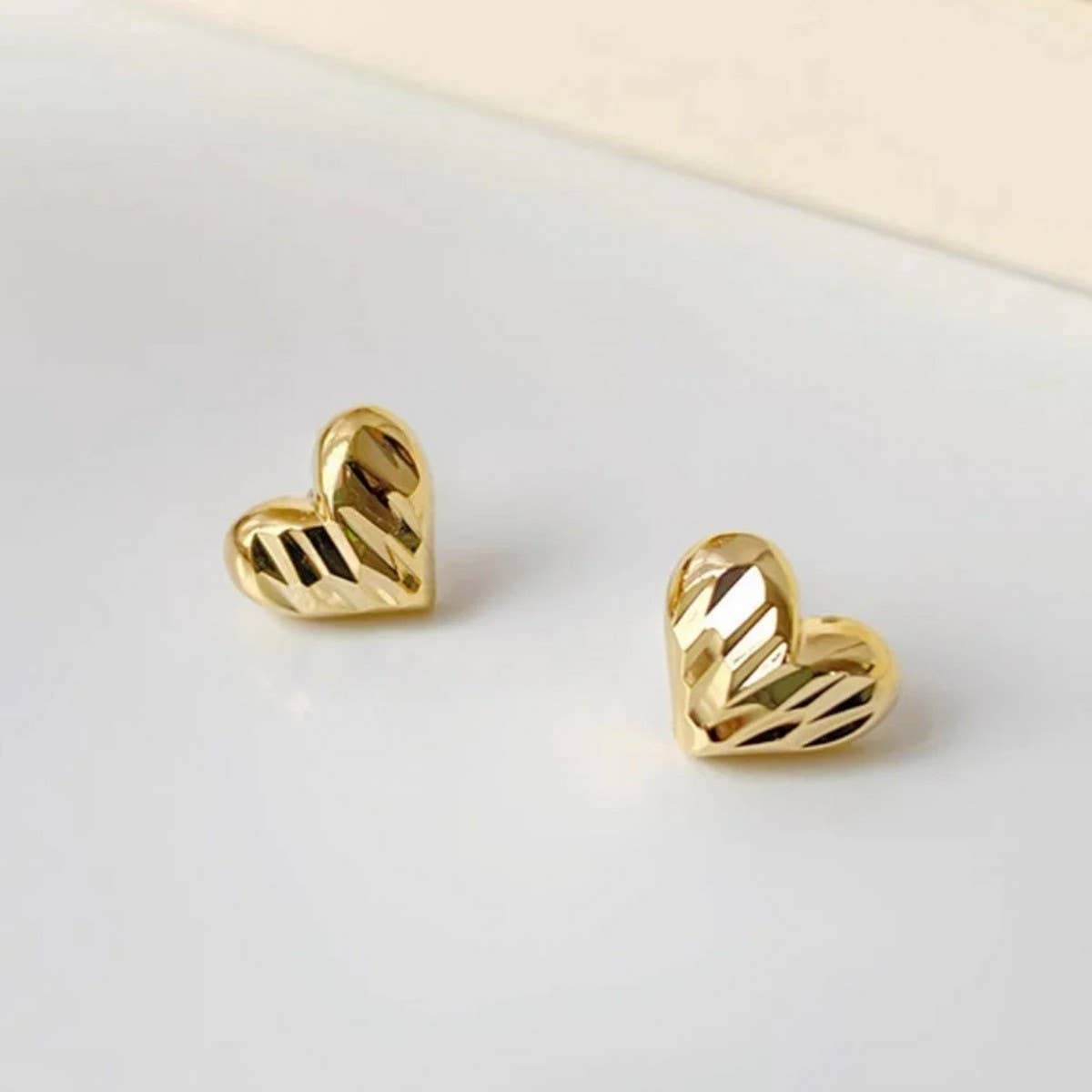 Valentines Day Delicate Gold Heart Earrings