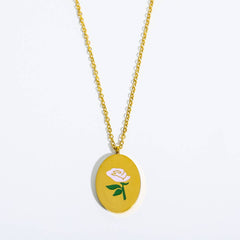 Vintage December Flower Clavicle Necklace_Cwmm3785